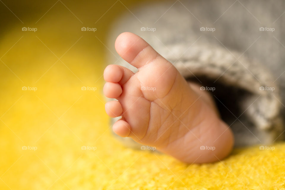 Close-up of cute baby feet