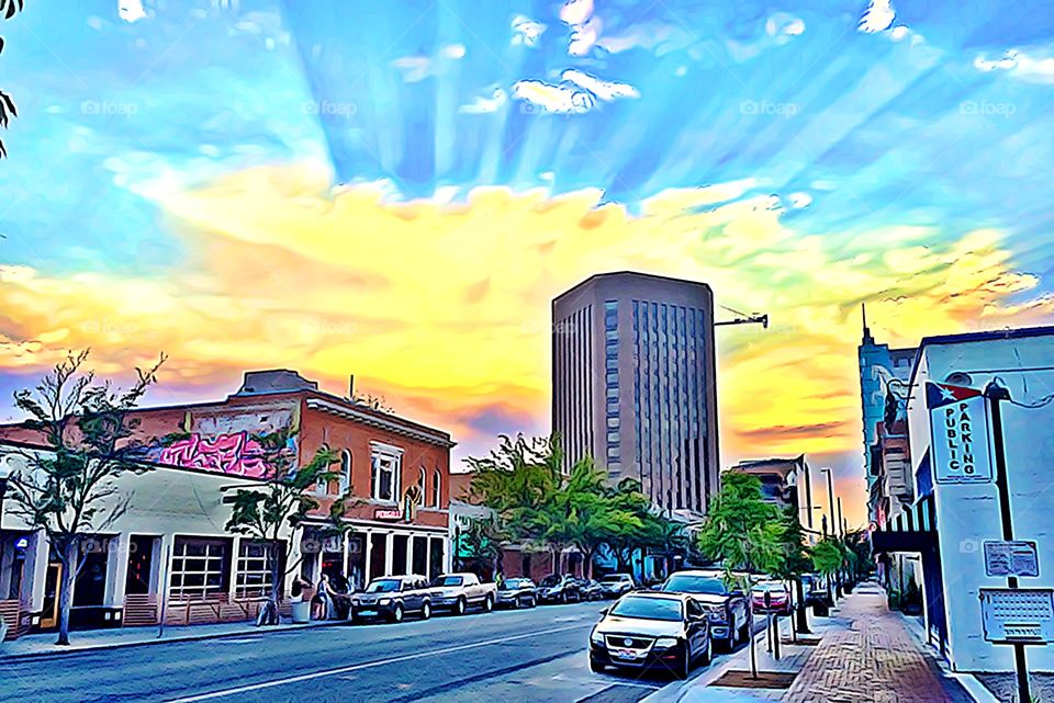 Colorful Evening. A brush conversion of a sunset photo in Boise, Idaho.