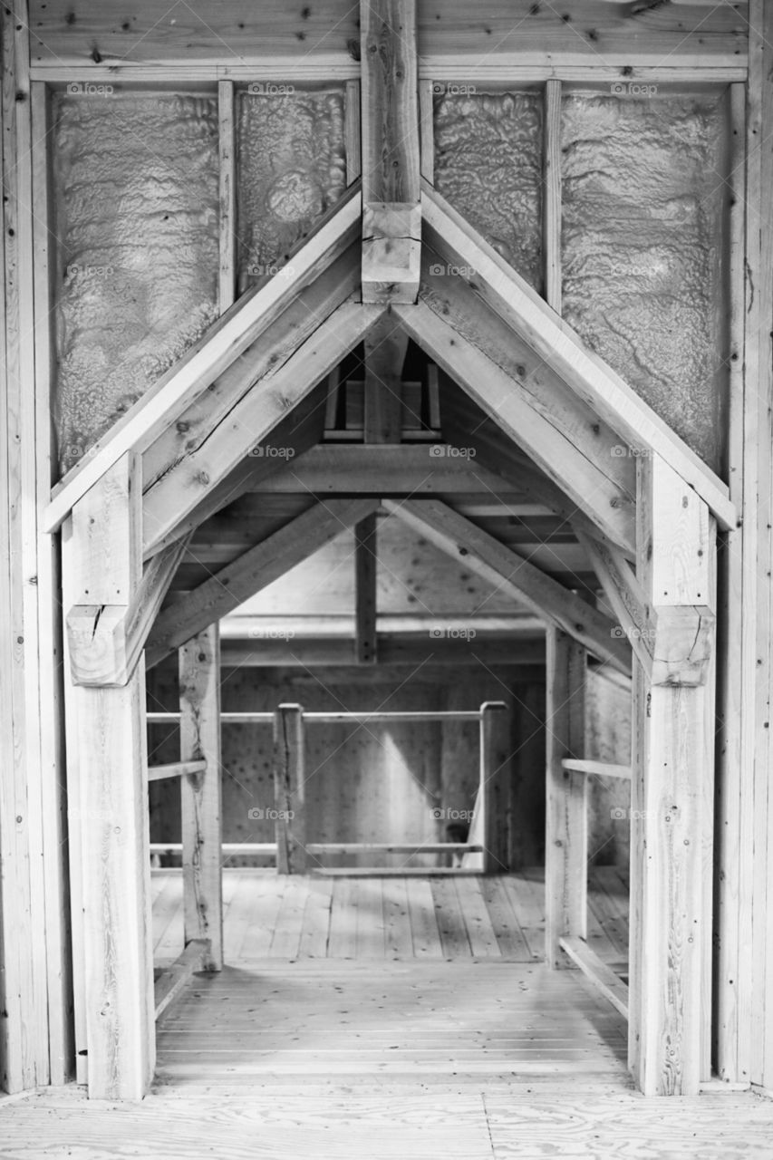 Abandoned home, left just after finishing the construction of the framing. This unique structure, located in Western Montana, sits waiting for the right person to complete this mysterious masterpiece. 