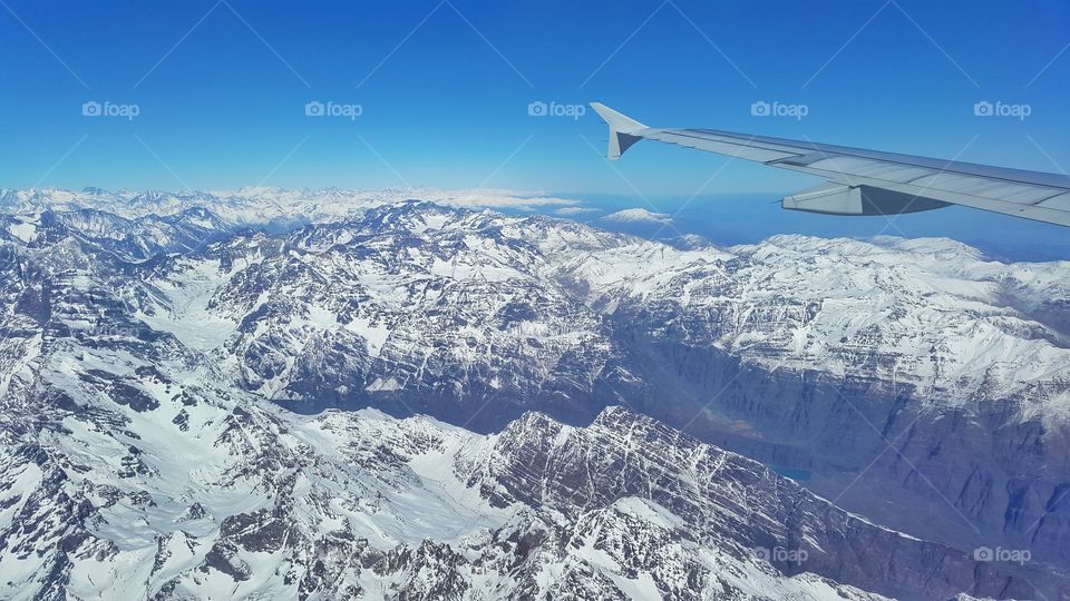 andes mountain aerial view