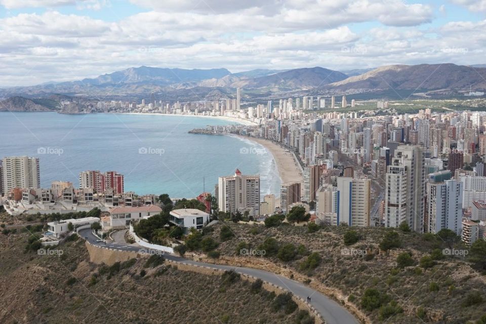 City#view#buildings#sea#clouds