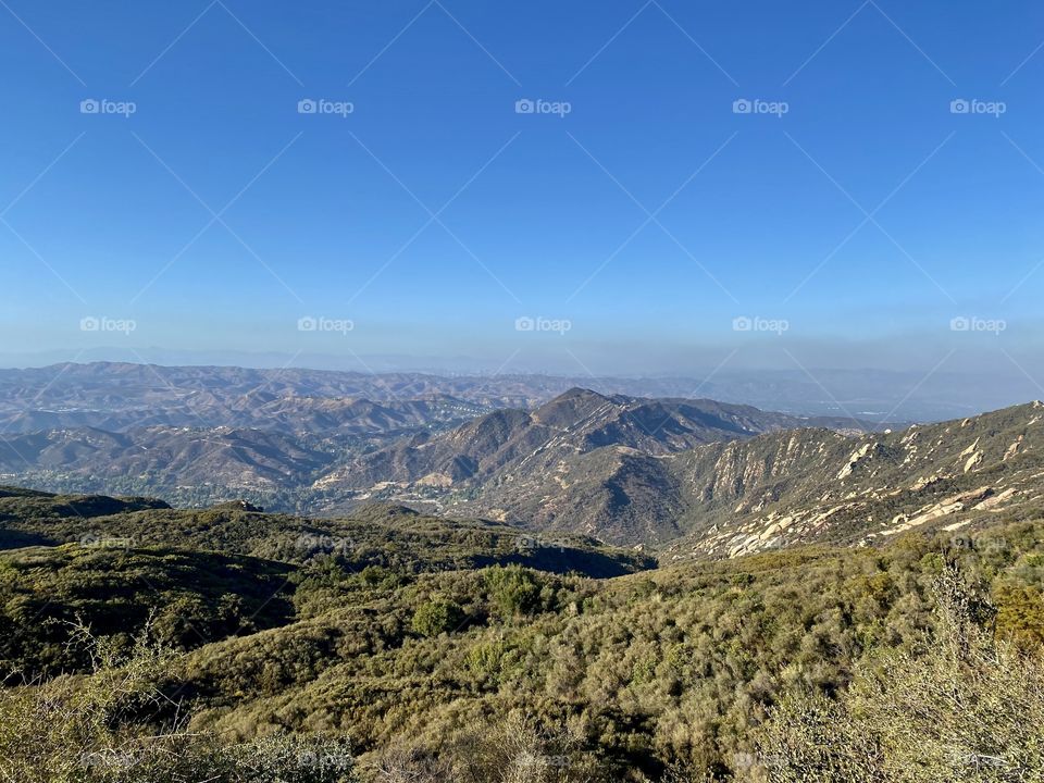View from the Santa Monica Mountains from Backbone Trail in Cornell California 