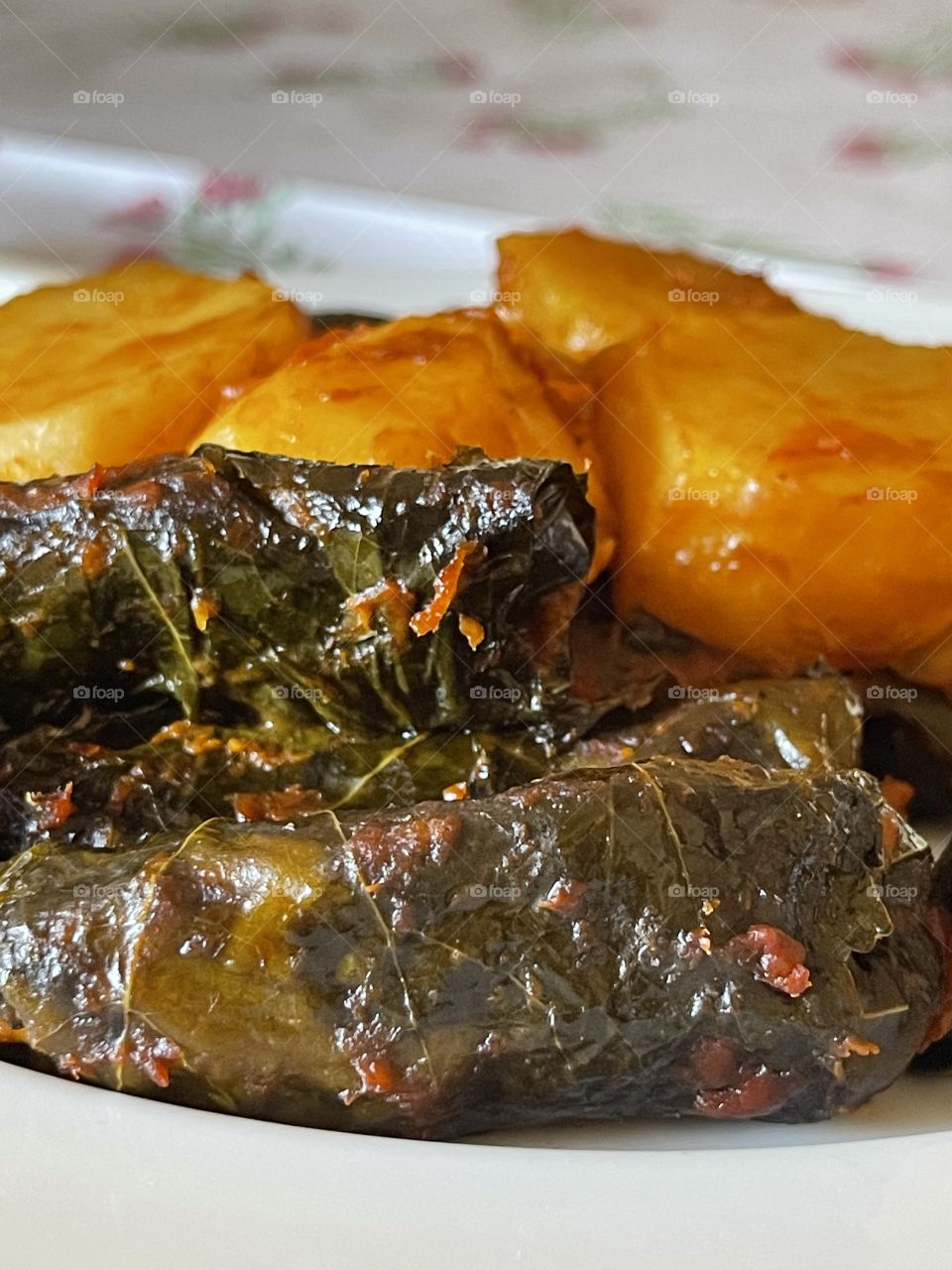 Stuffed Vine leaves with potatoes