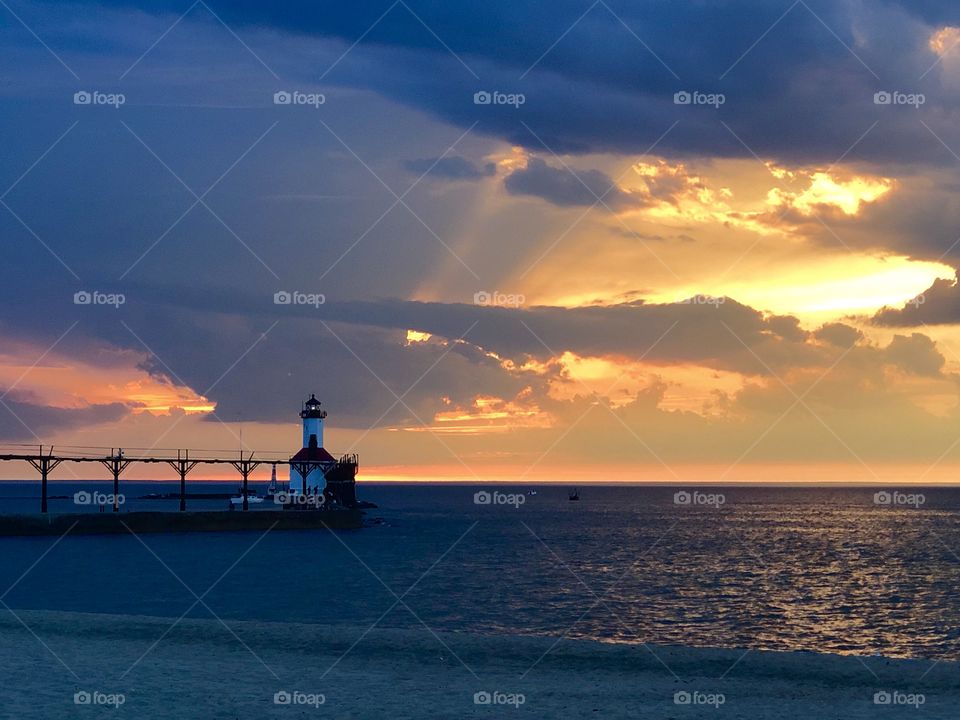 Lighthouse at Sunset