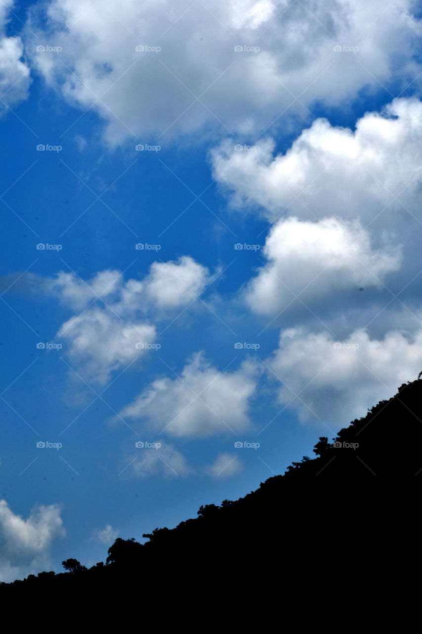 The sky shows the beauty of blue.