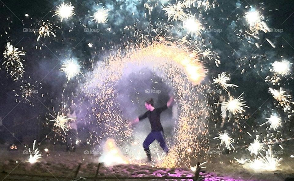 fireworks on the beach of Villers