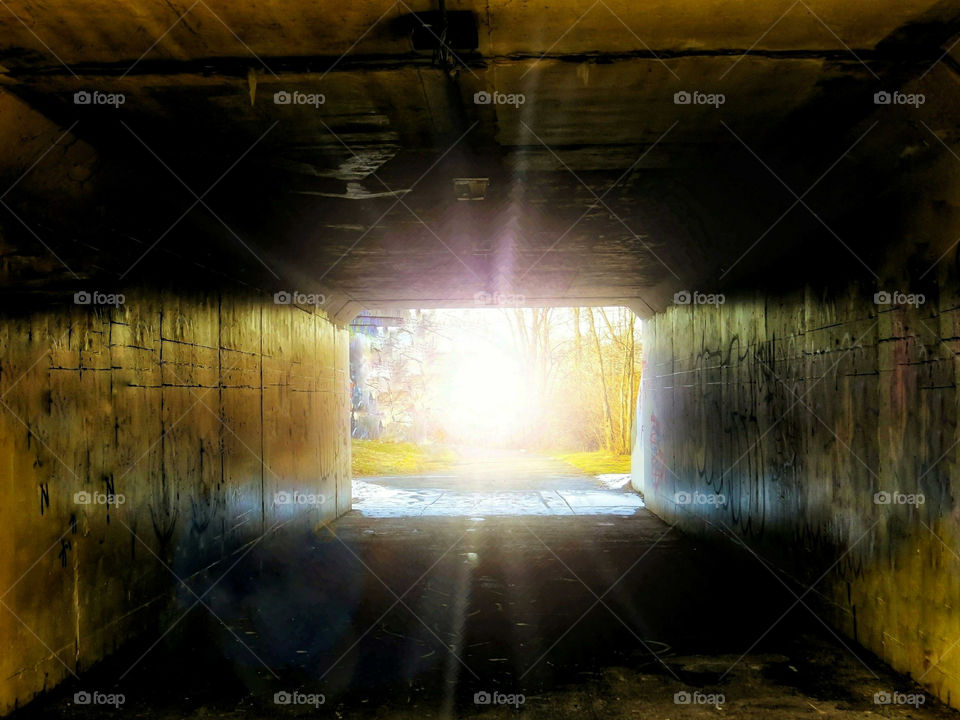 Light At The End Of A Square Shaped Tunnel