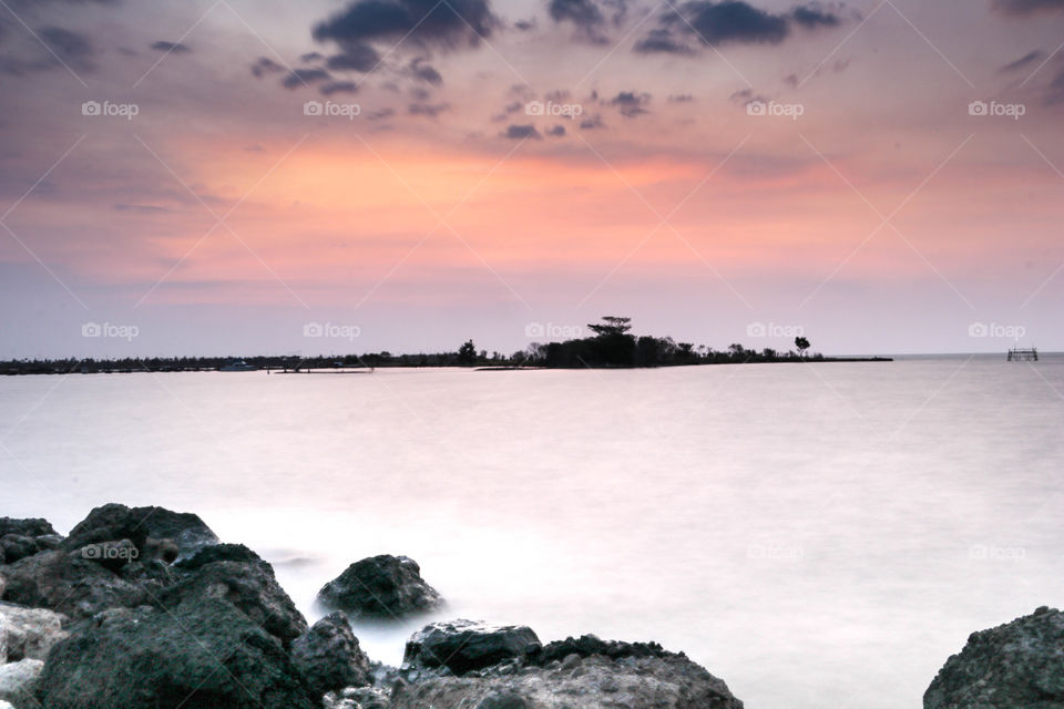 Beach long exposure shot
