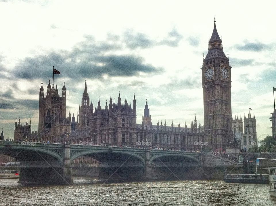 View of the Houses of Parliament from the Thames