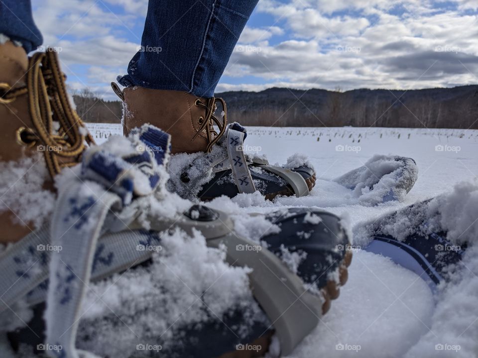 snowshoeing