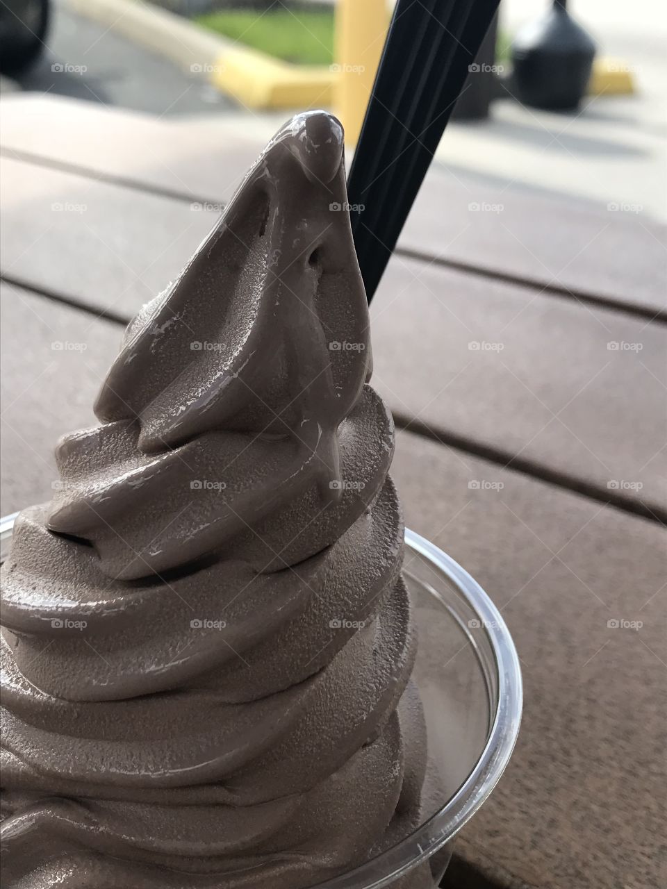 Chocolate ice cream melting 