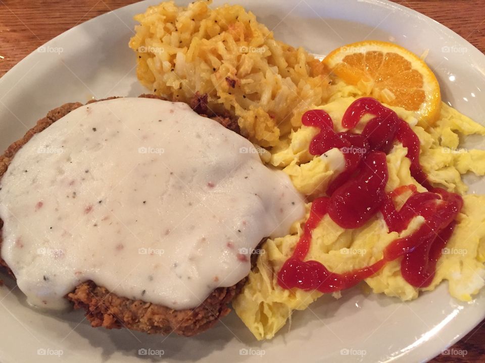 Chicken fried steak for breakfast 