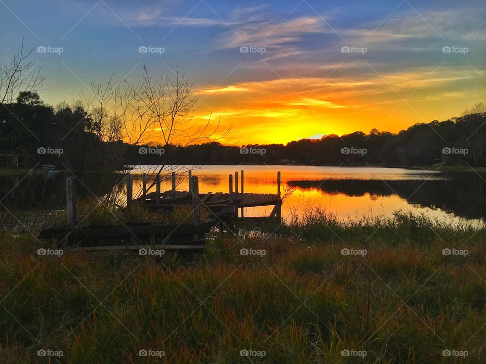 Lake, Landscape, Water, Sunset, Dawn