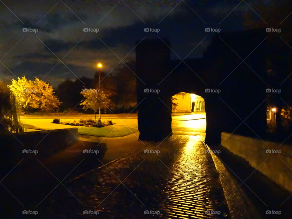 Warkworth Castle at night