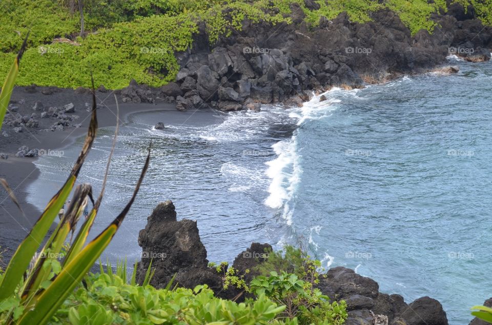 Black Sand Beach on the Road to Hana HI