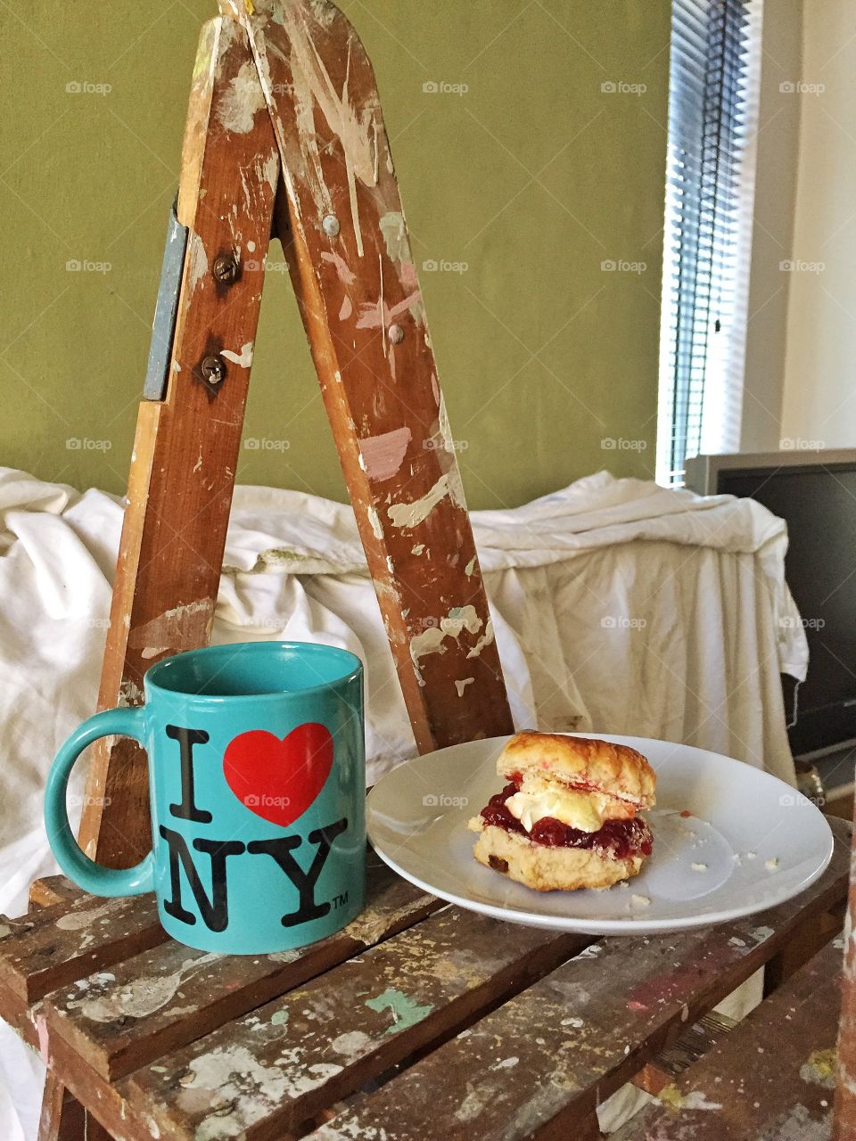 Breakfast on dirt table