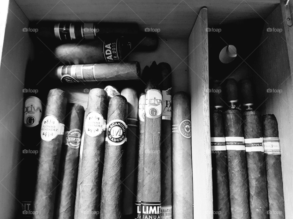 Cigars in small humidor