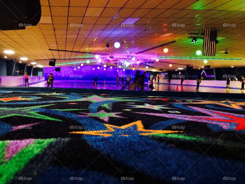 Night skate at the roller rink 