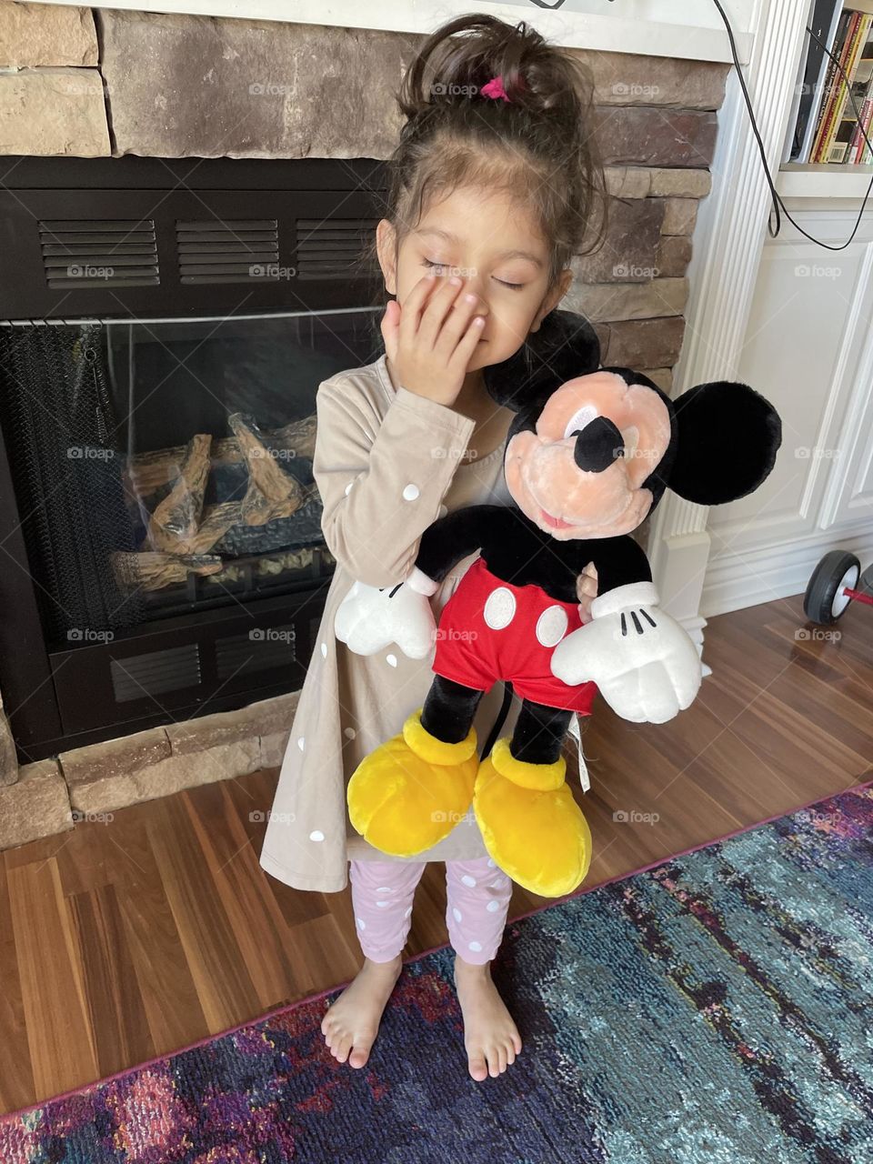 Toddler girl wishes for Disney trip, toddler excited for Disney, parents tell toddler about Disney trip, emotional toddler girl