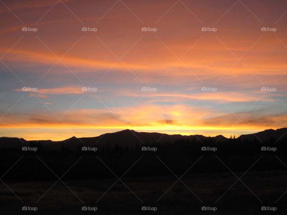 colors from air pollution. orange and yellow sky in California