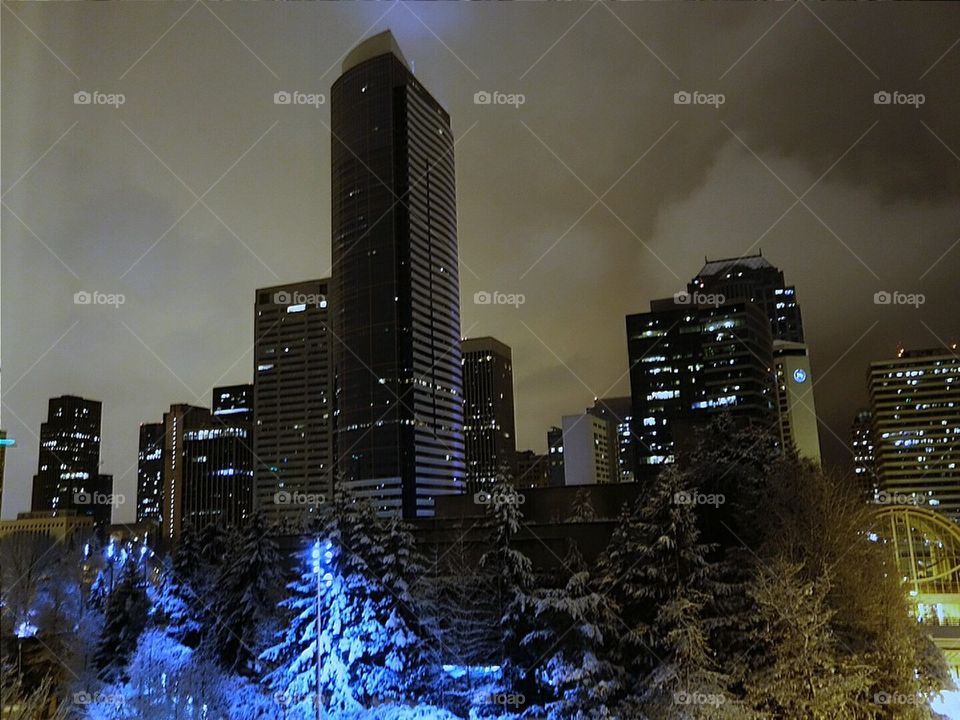 Seattle on Snowy Day