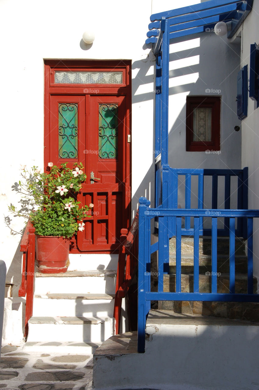 blue red steps door by danielmorman