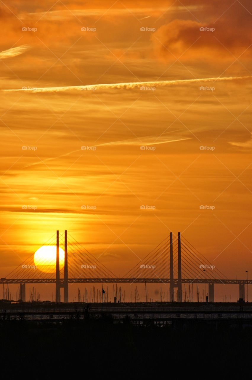 Sunset by the bridge