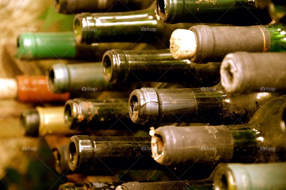 Empty wine bottles