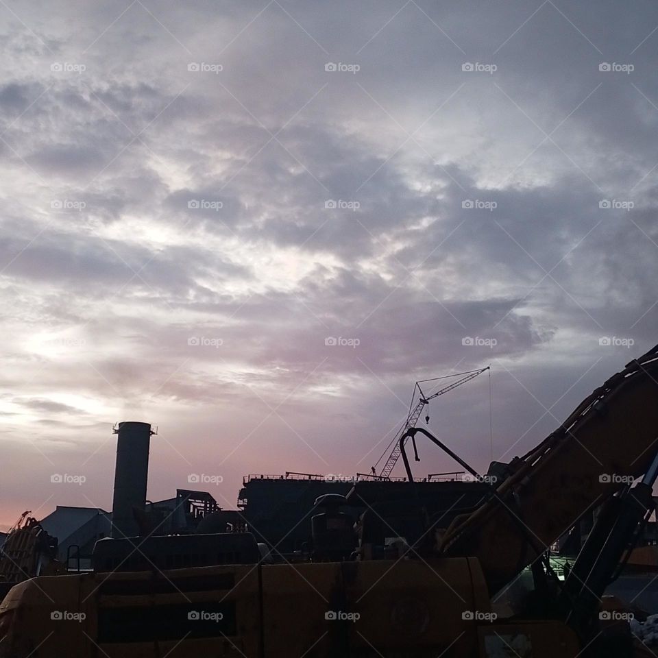 sunset when it's almost evening