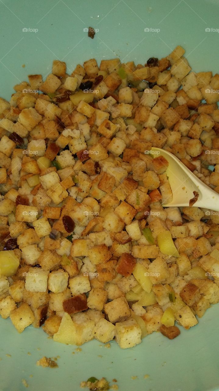 Mixing Stuffing Close Up