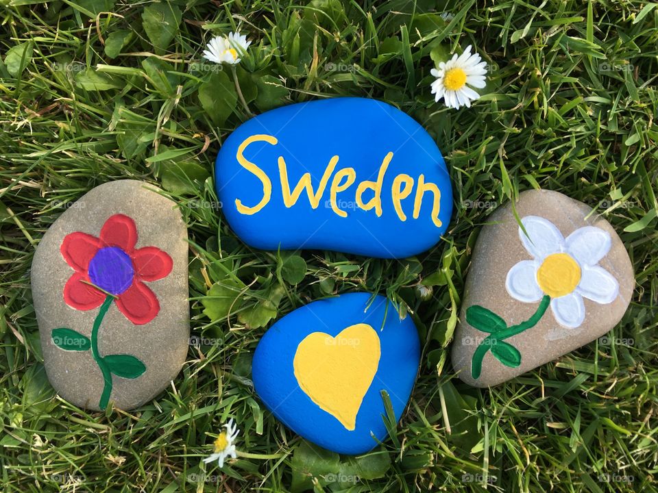 Sweden, souvenir with colored stones design