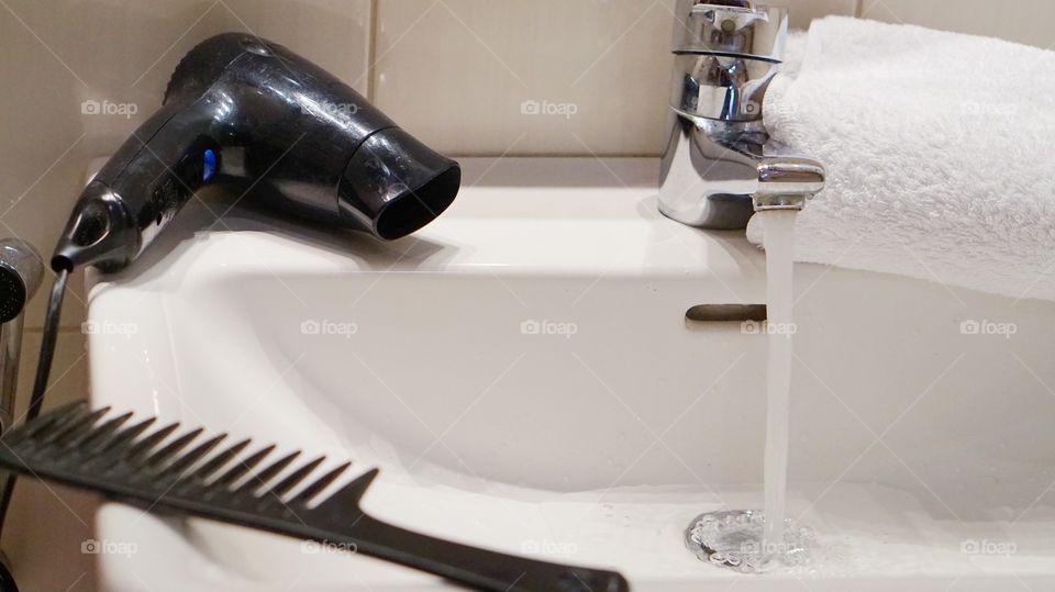 Close-up of bathroom sink