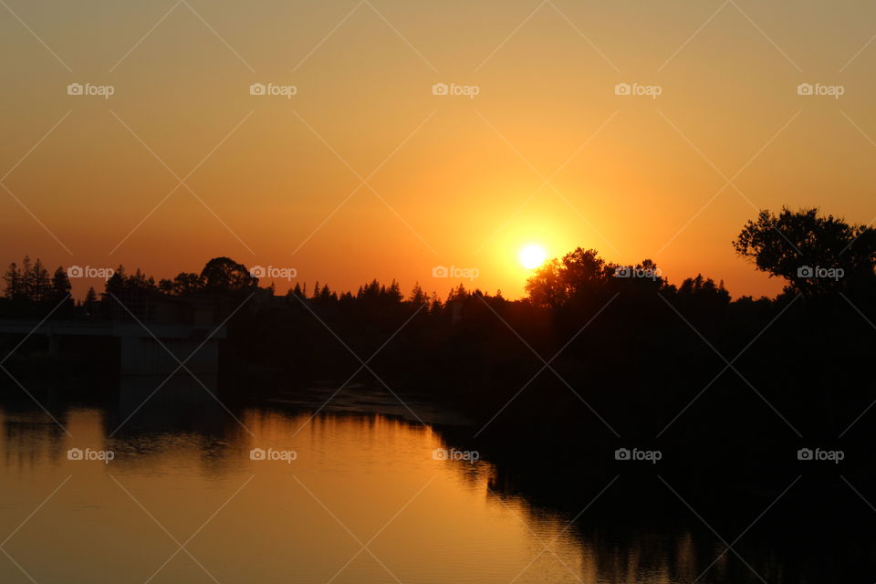 Sunset, Dawn, Water, No Person, Lake