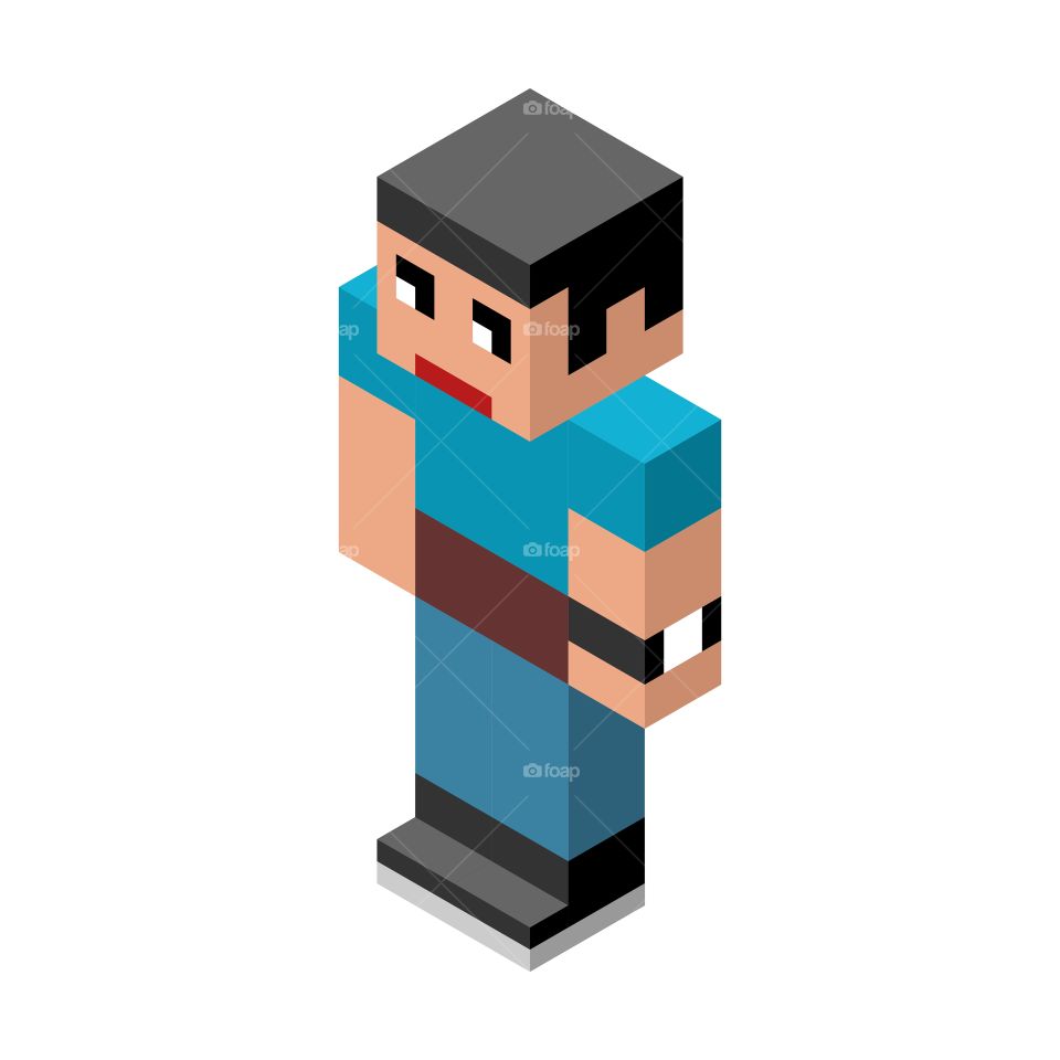 isometric person Minecraft