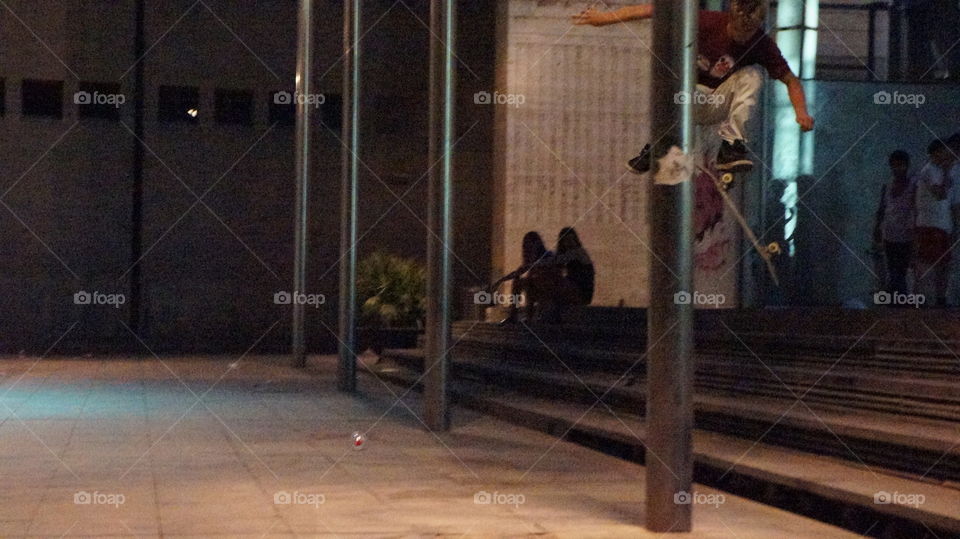 Skaters in the MACBA square. Barcelona 