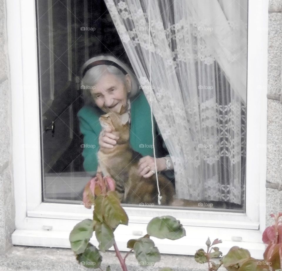 cat and grandma in Granville