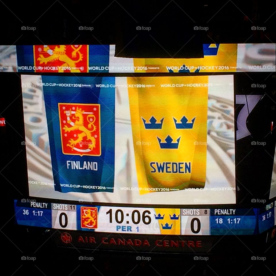Finland vs Sweden  hockey game 
