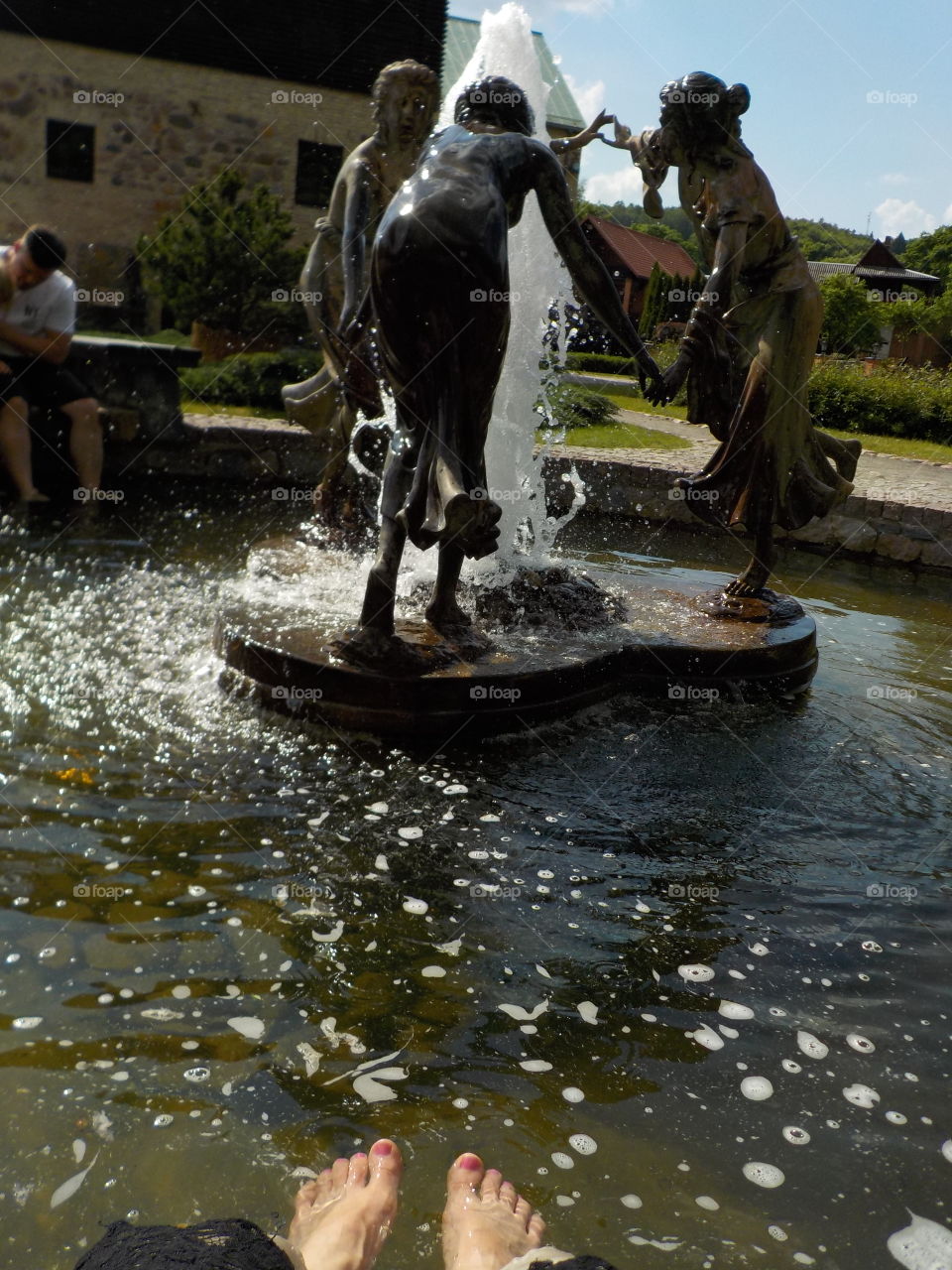 Restaurant Belmontas fountain in Vilnius