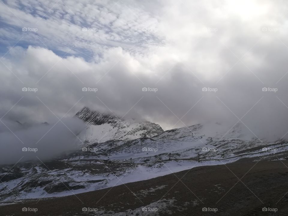Berge, Wolken, Zugspitze