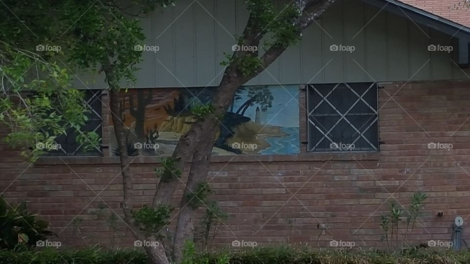 picture in the middle. house window.