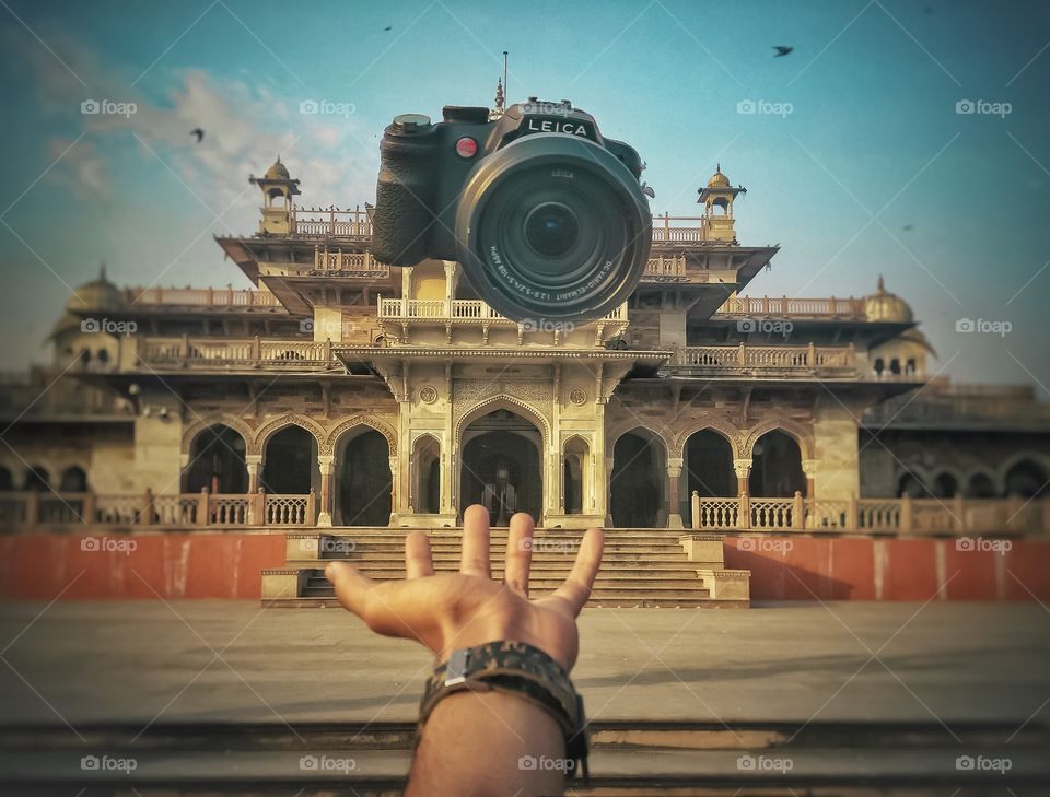 Photo was taken at Albert hall in Jaipur. Used my camera as prop. 