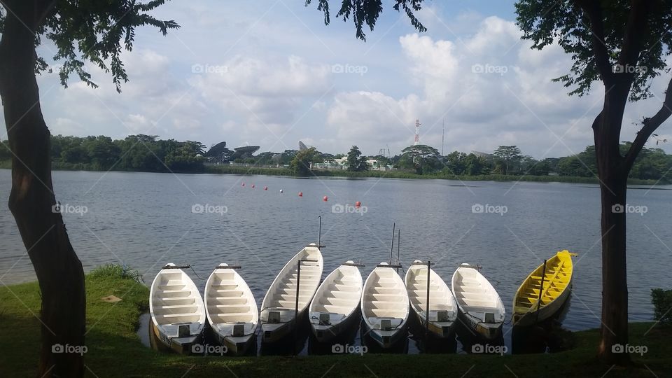 canoes. waiting to set out again