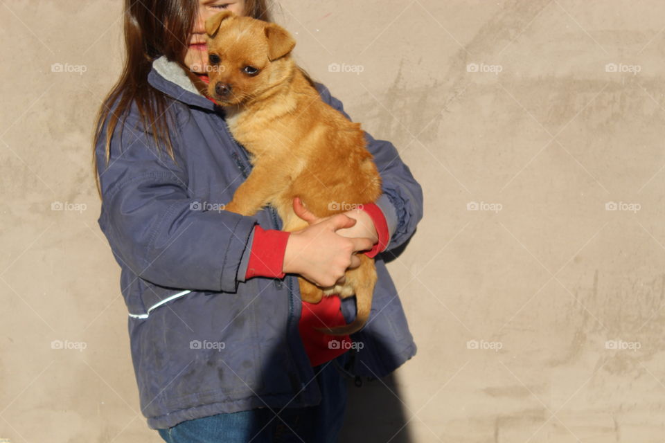 Outside activities, children and dog