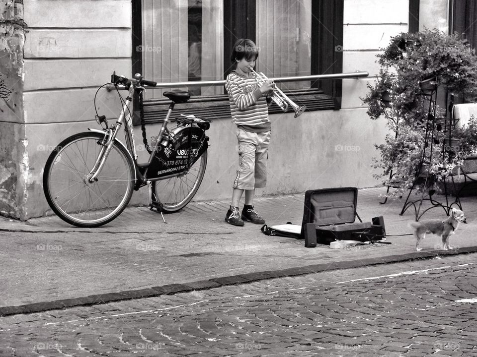 Young trumpeter. 