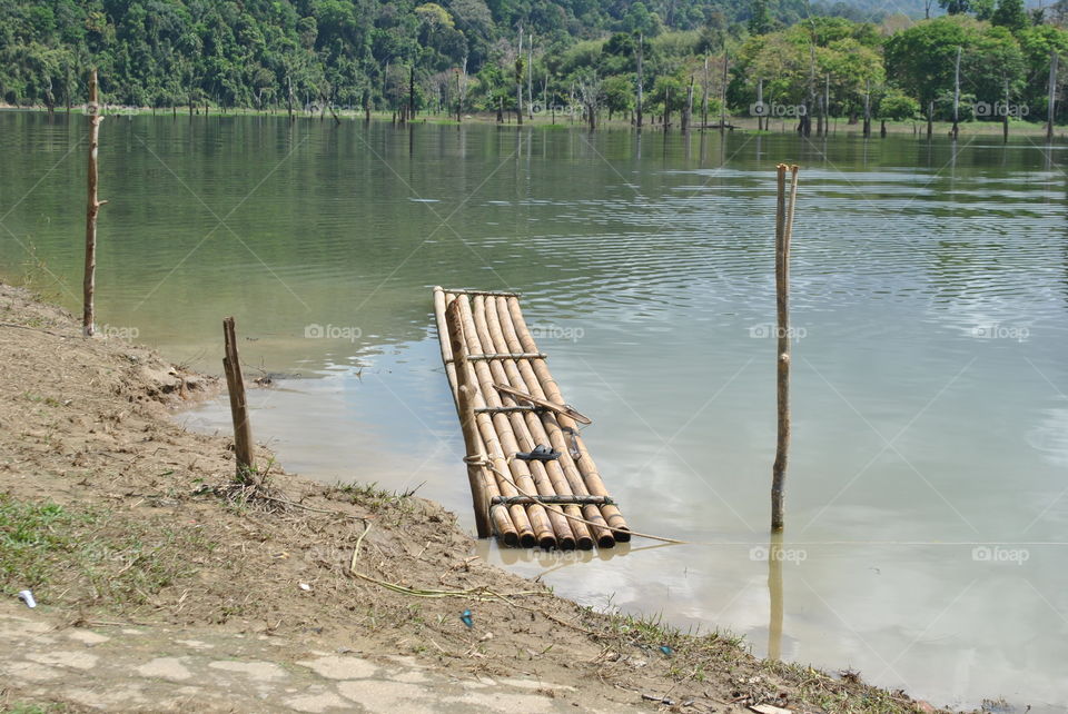 a bamboo raft