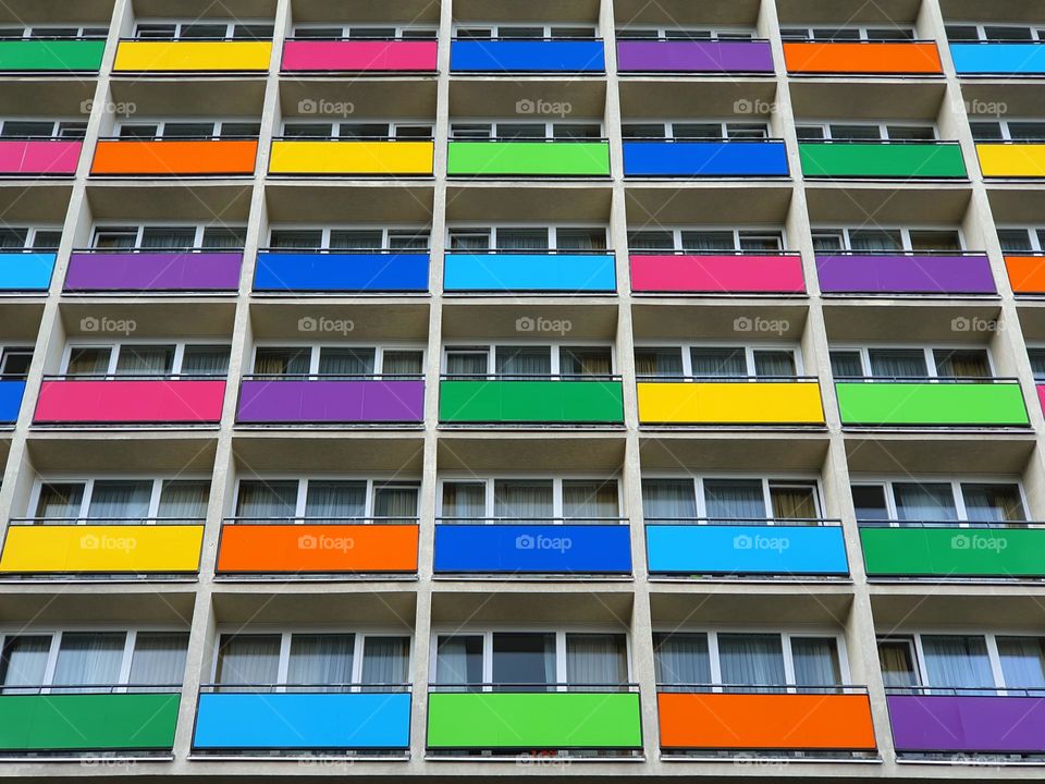 colored balconies