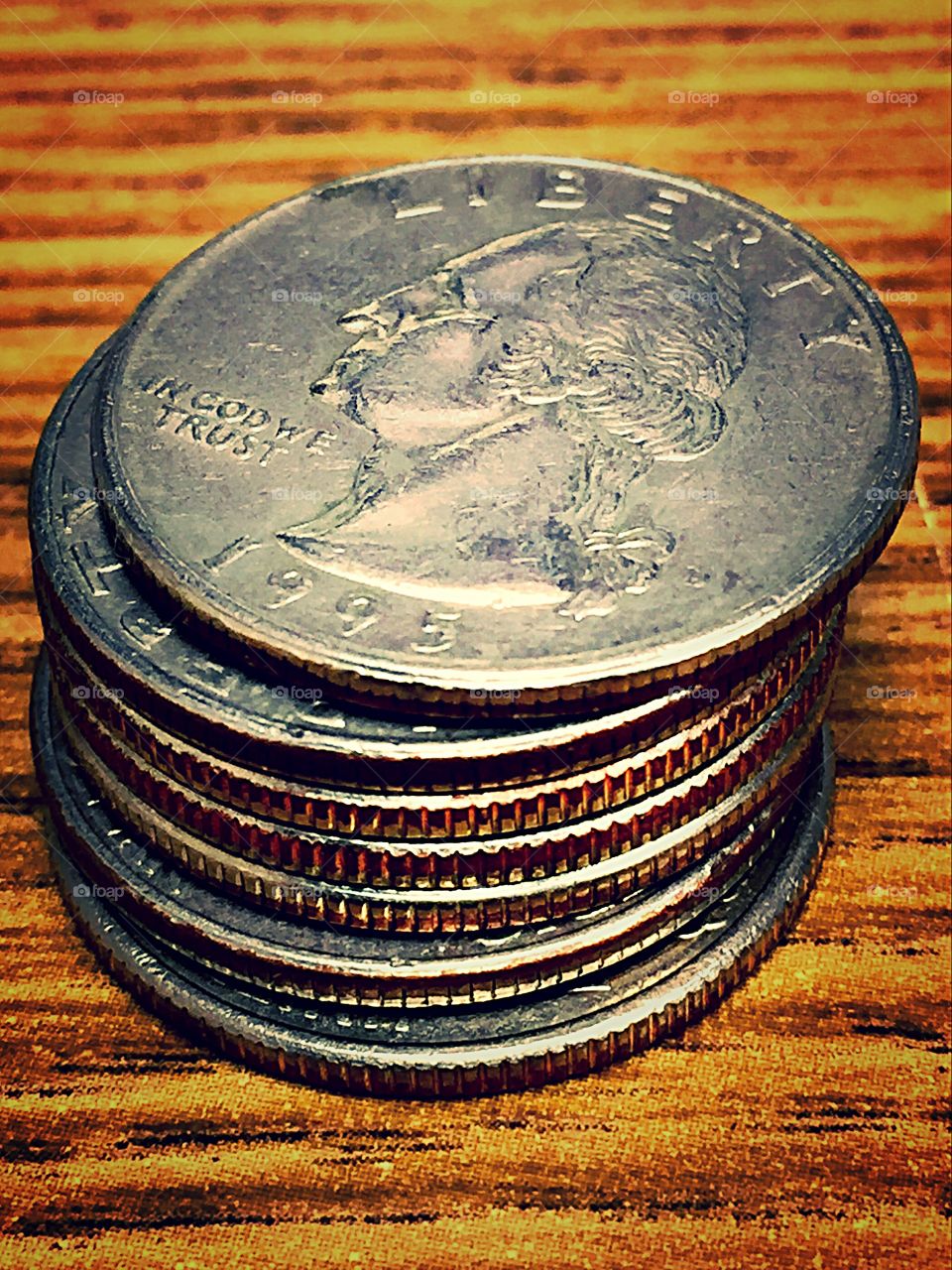 Stack of US Quarters