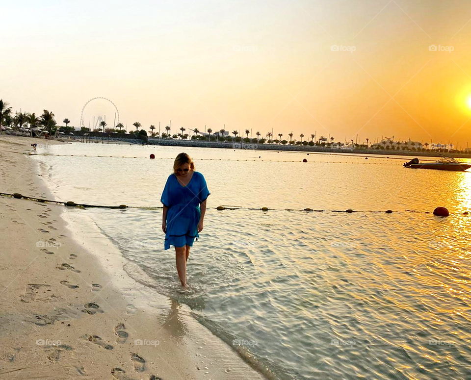 an evening on the beach in Dubai
