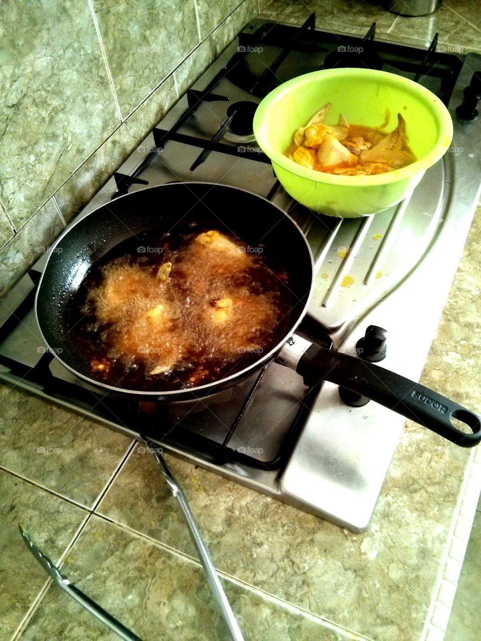 Frying chicken