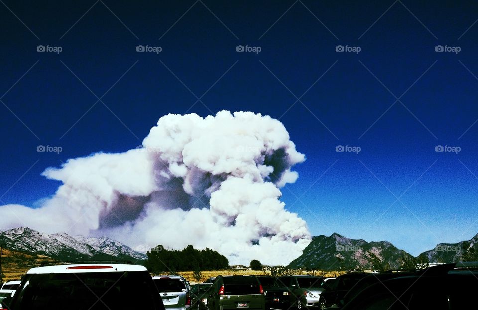 A wildfire ravaging the mountainside in Utah. 